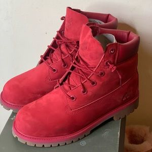 Red GS Timberland Boots